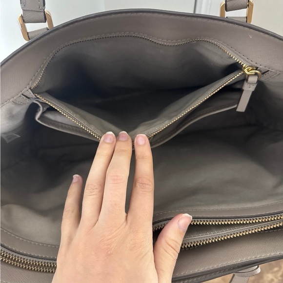 Tory Burch Taupe Leather Tote - Picture 3 of 7